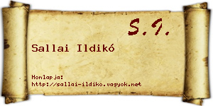 Sallai Ildikó névjegykártya